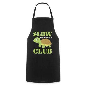 Slow Runners Club 19 - Kochschürze - Schwarz - Vorne - AI Model Male 185 dark (185cm)