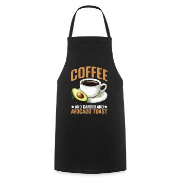 Coffee And Cardio And Avocado Toast 2 - Kochschürze - Schwarz - Vorne - AI Model Male 185 dark (185cm)