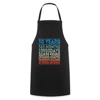 30er Geschenk Geburtstag feiern 30 Jahre Party - Kochschürze - Schwarz - Vorne - AI Model Male 185 dark (185cm)