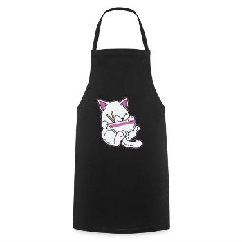Japon Anime T-Shirt Cadeau Manga Cats Pop - Tablier de cuisine - noir - Devant - AI Model Male 185 dark (185cm)