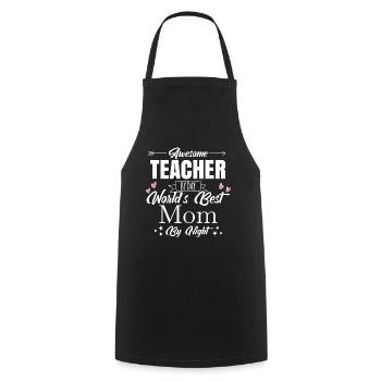 Awesome Teacher Shirt · Worlds Best Mom · Gift - Cooking Apron - black - Front - AI Model Male 185 dark (185cm)