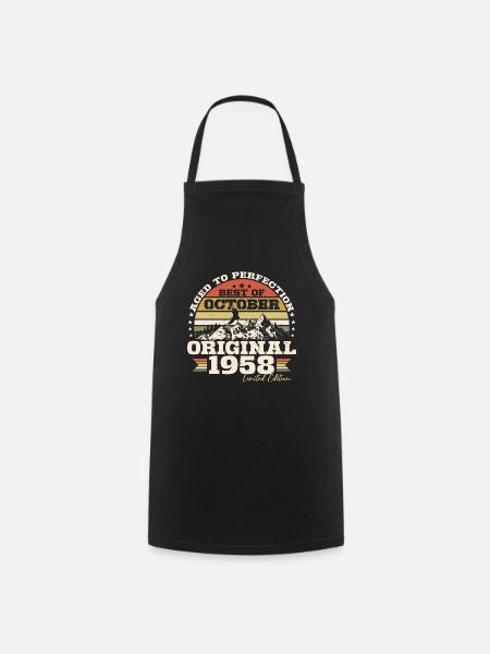 Octobre 1958 Cadeau d’anniversaire de naissance - Tablier de cuisine - noir