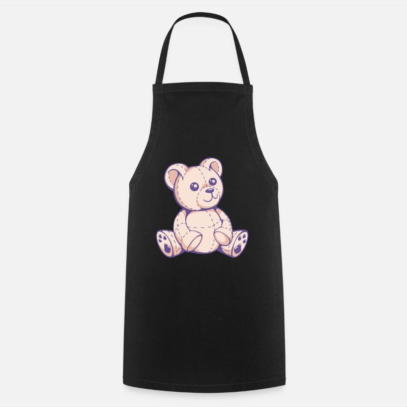 mignon ours en peluche - Tablier de cuisine - noir