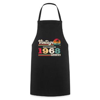 55ème Anniversaire Millésime Septembre Millésime 1968 - Tablier de cuisine - noir - Devant - AI Model Male 185 dark (185cm)