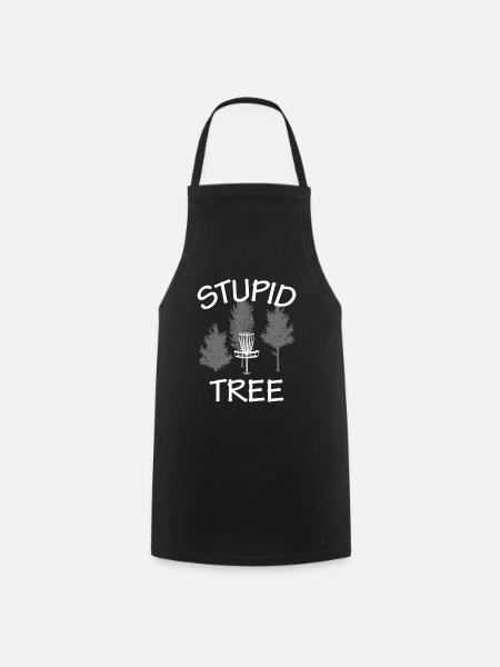 Disque d'arbre stupide Golf Frisbee Disque de golfeurs drôles G - Tablier de cuisine - noir