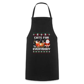 Chats pour tout le monde Ugly Drôle Noël - Tablier de cuisine - noir - Devant - AI Model Male 185 dark (185cm)