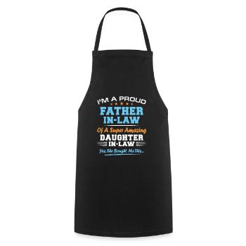 Daughter-in-law Funny Father's Day Christmas - Cooking Apron - black - Front - AI Model Male 185 dark (185cm)