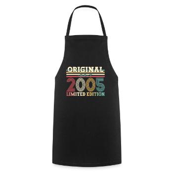 19th Birthday Original July 2005 Vintage 2005 - Cooking Apron - black - Front - AI Model Male 185 dark (185cm)