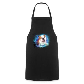 englische Bulldogge,hund, bunt, graffiti,bulldogge - Kochschürze - Schwarz - Vorne - AI Model Male 185 dark (185cm)