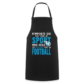 Cadeau foot football joueur de foot - Tablier de cuisine - noir - Devant - AI Model Male 185 dark (185cm)