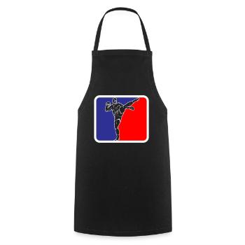 Martial Arts Fighter Kickboxing Logo Colors changeable - Cooking Apron - black - Front - AI Model Male 185 dark (185cm)