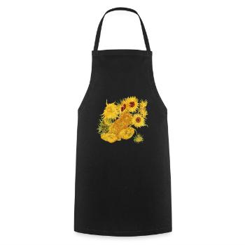 Tournesols Van Gogh Tournesols - Tablier de cuisine - noir - Devant - AI Model Male 185 dark (185cm)