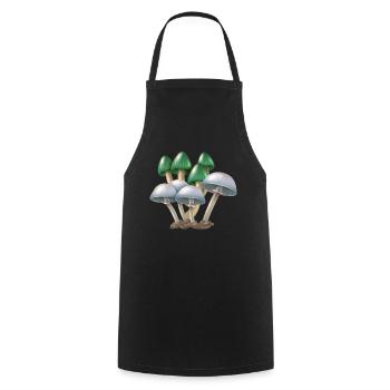 shrooms mashrooms pilze - Kochschürze - Schwarz - Vorne - AI Model Male 185 dark (185cm)