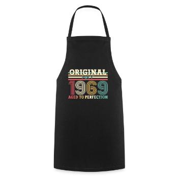 Original mai 1969 Vintage 1969 anniversaire 1969 - Tablier de cuisine - noir - Devant - AI Model Male 185 dark (185cm)