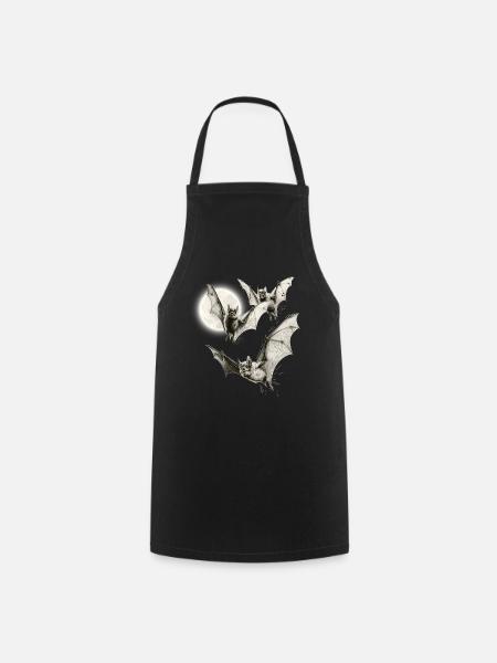 Retro Vampir Fledermaus Shirt für Halloween Party - Kochschürze - Schwarz