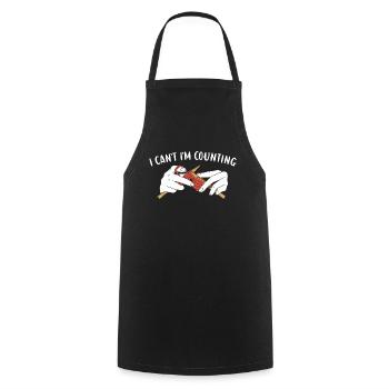 I Can't I'm Counting Knitting - Cooking Apron - black - Front - AI Model Male 185 dark (185cm)
