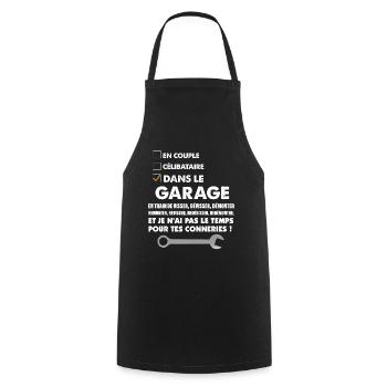 Garage Humour Mécanicien Garagiste - Tablier de cuisine - noir - Devant - AI Model Male 185 dark (185cm)