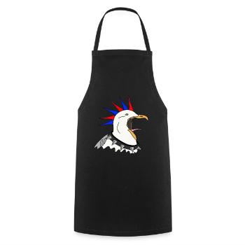 Punk Seagull - Cooking Apron - black - Front - AI Model Male 185 dark (185cm)