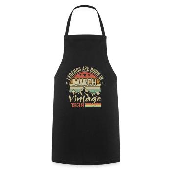 The Legends Were Born in March 1939 Vintage Gift - Cooking Apron - black - Front - AI Model Male 185 dark (185cm)