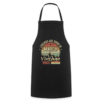 Les Légendes Sont Nées En Mars 1965 Cadeau Vintage - Tablier de cuisine - noir - Devant - AI Model Male 185 dark (185cm)
