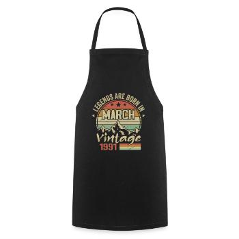 Les Légendes Sont Nées En Mars 1991 Cadeau Vintage - Tablier de cuisine - noir - Devant - AI Model Male 185 dark (185cm)