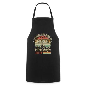 Les Légendes Sont Nées En Mars 2014 Cadeau Vintage - Tablier de cuisine - noir - Devant - AI Model Male 185 dark (185cm)