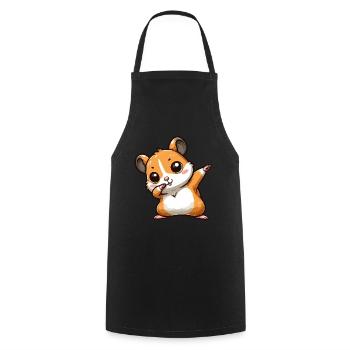 Dabbing Hamster: Cute Cartoon Fun - Cooking Apron - black - Front - AI Model Male 185 dark (185cm)