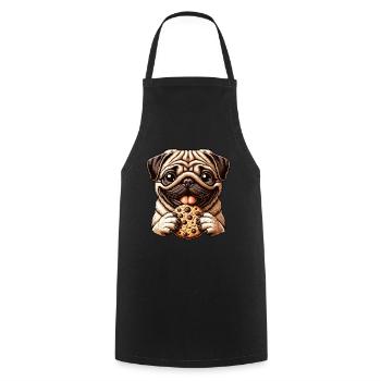 Funny Pug Dog, Cookies, Dessert, Dessert - Cooking Apron - black - Front - AI Model Male 185 dark (185cm)