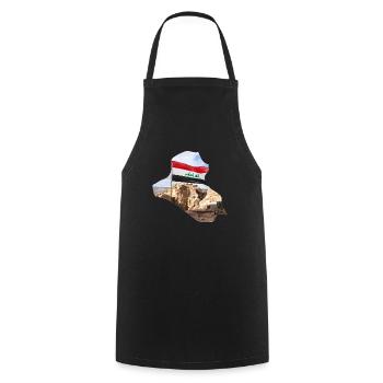 Iraq - Cooking Apron - black - Front - AI Model Male 185 dark (185cm)