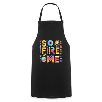 So Fire Me 5 - Kochschürze - Schwarz - Vorne - AI Model Male 185 dark (185cm)