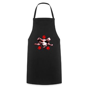 skull 666 - Cooking Apron - black - Front - AI Model Male 185 dark (185cm)