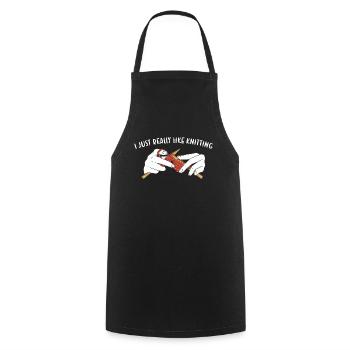 J'aime juste vraiment tricoter - Tablier de cuisine - noir - Devant - AI Model Male 185 dark (185cm)