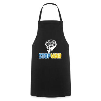 Stop war - Cooking Apron - black - Front - AI Model Male 185 dark (185cm)