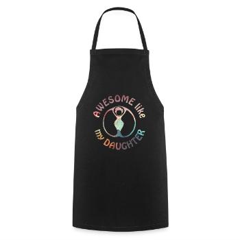 Génial comme ma silhouette de femme fille dans un cercle - Tablier de cuisine - noir - Devant - AI Model Male 185 dark (185cm)