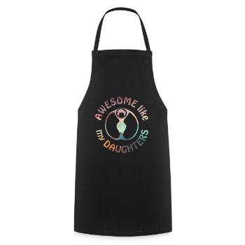 Awesome like my daughter sWomen's Silhouette Circle - Cooking Apron - black - Front - AI Model Male 185 dark (185cm)