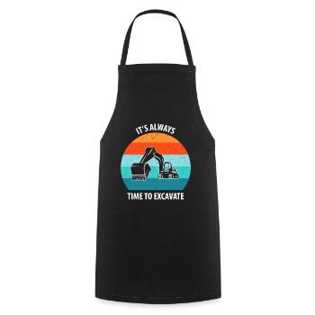 Excavatrice Conducteur d’excavatrice Camion d’excavatrice - Tablier de cuisine - noir - Devant - AI Model Male 185 dark (185cm)