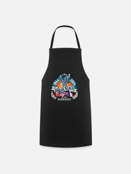 D DAY 80th anniversary Omaha Beach Normandy - Tablier de cuisine - noir