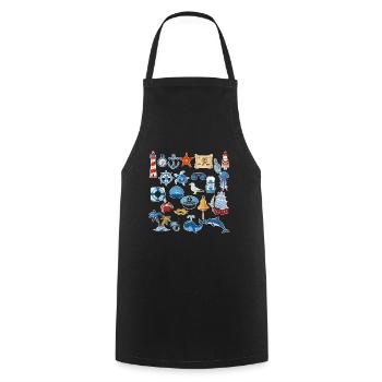 Nautical spirit for summer time - Tablier de cuisine - noir - Devant - AI Model Male 185 dark (185cm)