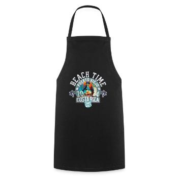 Beach time Costa Rica - Cooking Apron - black - Front - AI Model Male 185 dark (185cm)