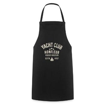 Honfleur yacht club vieux bassin 1 - Cooking Apron - black - Front - AI Model Male 185 dark (185cm)