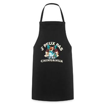 J peux pas j ai chihuahua - Tablier de cuisine - noir - Devant - AI Model Male 185 dark (185cm)