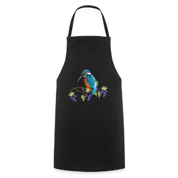 Oiseau coloré - Tablier de cuisine - noir - Devant - AI Model Male 185 dark (185cm)