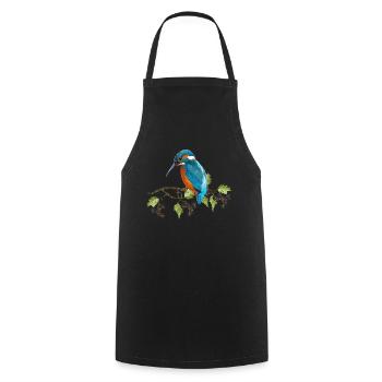 Oiseau Kingfisher - Tablier de cuisine - noir - Devant - AI Model Male 185 dark (185cm)