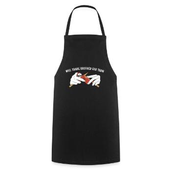 Will Trade Brother For Yarn Knitting - Cooking Apron - black - Front - AI Model Male 185 dark (185cm)