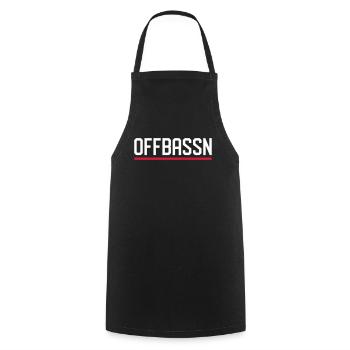 OFFBASSN | Dialekt | Sächsisch - Kochschürze - Schwarz - Vorne - AI Model Male 185 dark (185cm)