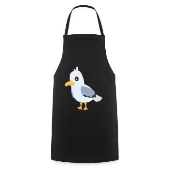 mouette - Tablier de cuisine - noir - Devant - AI Model Male 185 dark (185cm)