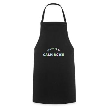 Phrase You Need To calm down Taylor pink and green - Cooking Apron - black - Front - AI Model Male 185 dark (185cm)