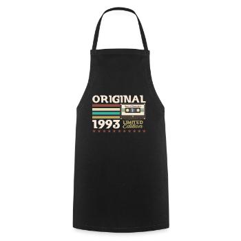 Cassette 30e anniversaire décembre 1993 - Tablier de cuisine - noir - Devant - AI Model Male 185 dark (185cm)