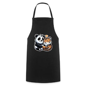 Cuddling Panda And Tiger In Love - Kochschürze - Schwarz - Vorne - AI Model Male 185 dark (185cm)