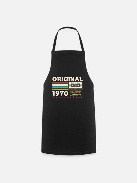 Cassette June 1970 Vintage 1970's Birthday 1970 - Cooking Apron - black